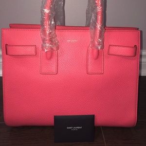 Saint Laurent Salmon-Coloured Leather Sac de Jour
